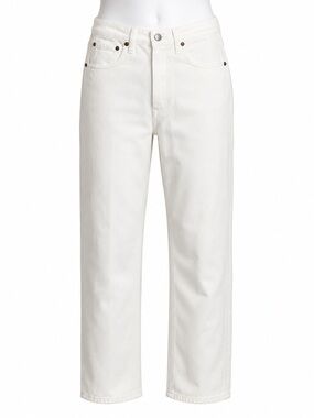 Size 24 Women’s AGOLDE Riley High‎ Rise Straight Jean Whip White Denim